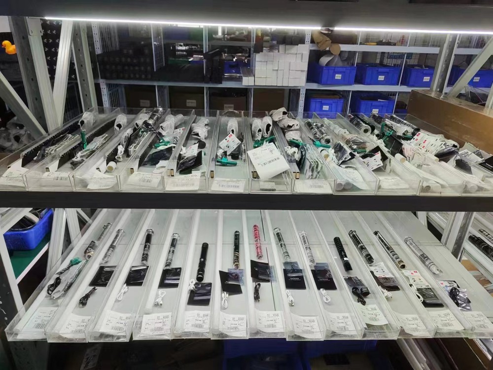 Lightsaber functions being tested: ignition, swing, sound fonts, clash sensors